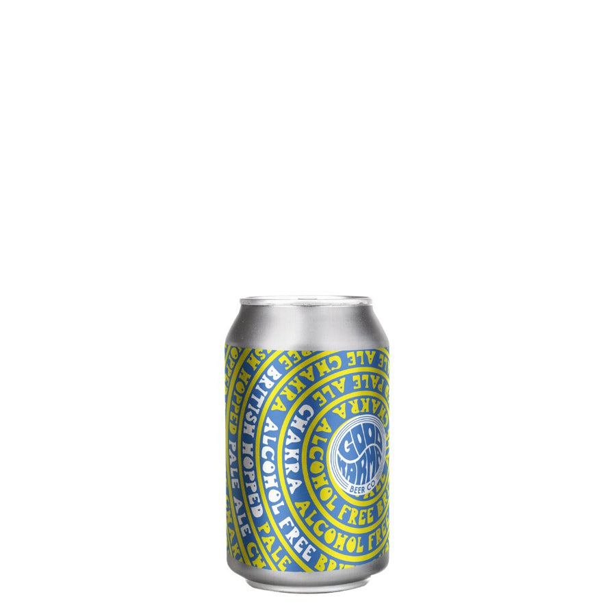 Eine Dose alkoholfreies Chakra Pale Ale. Aus England von der Brauerei Good Karma Beer Co.