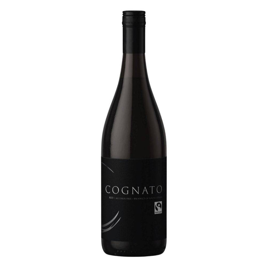 Cognato Cabernet Sauvignon alkoholfrei in einer eleganten schwarzen Flasche mit Fairtrade-Logo. Jetzt kaufen auf undrunk.ch.