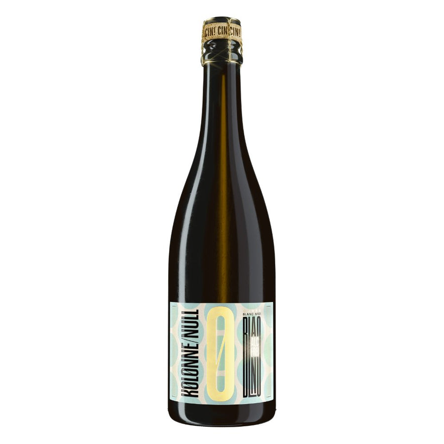 Kolonne Null Prickelnd Cuvée Blanc No. 1, alkoholfreier Schaumwein in eleganter Flasche, ideal als Aperitif oder zum Dessert.