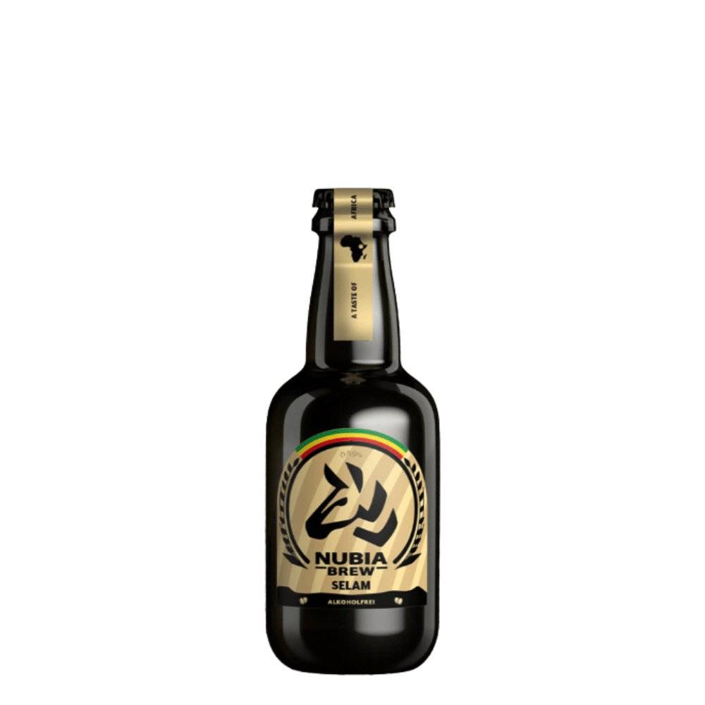 Eine Bierflasche Nubia Brew Selam Alkoholfrei. 